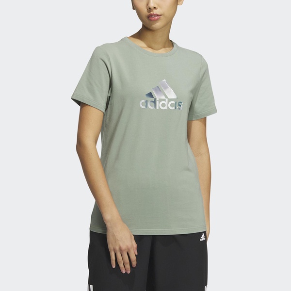 Adidas MH LANT BOS Tee HY2887 女 短袖 上衣 T恤 亞洲版 運動 訓練 棉質 漸層 綠