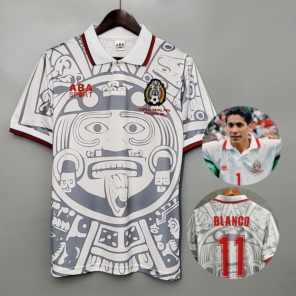 1998 年復古墨西哥遠離家鄉足球衫定制名稱和號碼(免費自定義名稱和徽標)S-5XL
