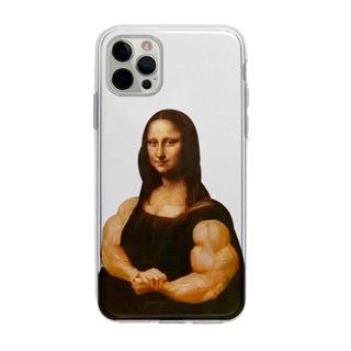 猛男蒙娜麗莎適用iPhone14promax手機殼蘋果15/12/11小米13華為vivoS17/7plus/8透明xr