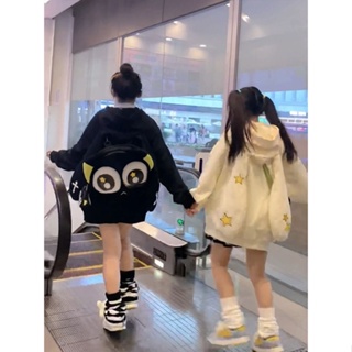 大學t 大學T女 衣服 新年衣服 hello kitty 大學T女 連帽大學T二次元可愛兔子耳朵學院風春秋薄款小外套連帽