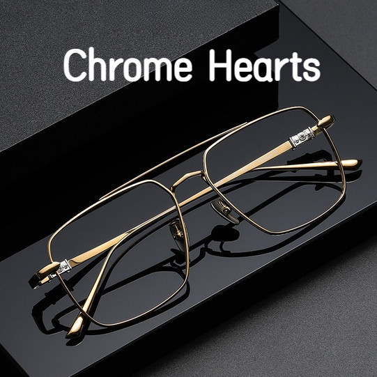 【TOTU眼鏡】金屬框眼鏡 純鈦眼鏡框 Chrome Hearts克羅星同款 雙梁眼鏡架 時尚潮流 大框眼鏡 飛行員眼鏡