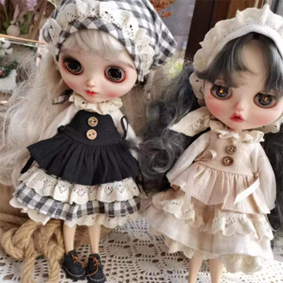 【現貨新款秒殺】blythe小布娃娃衣服ob22ob24裙子娃衣azone復古森系田園風套裝
