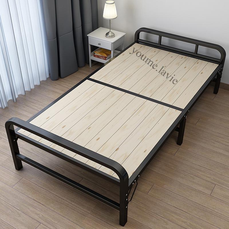 【采美生活】免運 摺疊床單人床家用午休成人午睡加固鐵架雙人1.2米小床實木簡易床