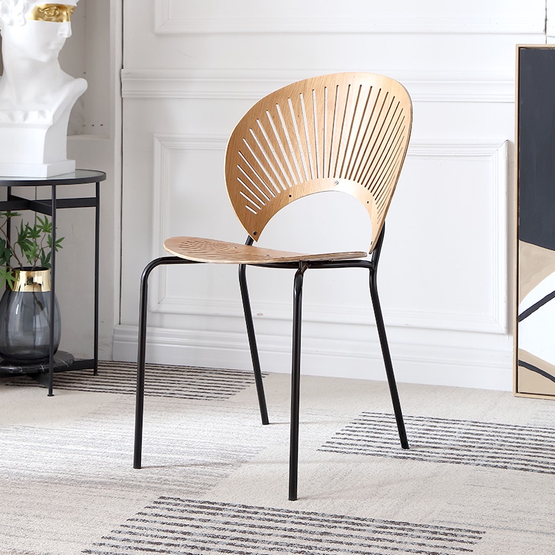 『MOKA®摩卡』北歐餐椅家用ins網紅復古椅子創意簡約貝殼椅太陽椅休閑靠背椅