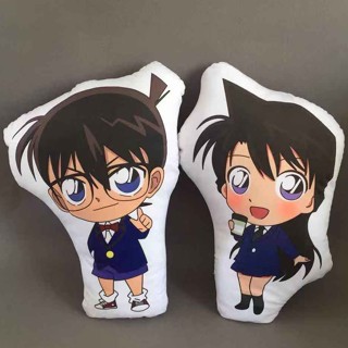 【雙面印花】名偵探柯南抱枕柯南Mouri Ran Kidd毛絨抱枕靠墊公仔雙面印花抱枕Bantal