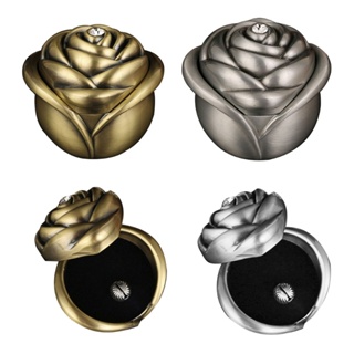 Omg 玫瑰首飾盒耳環戒指收納盒便攜式首飾耳環架