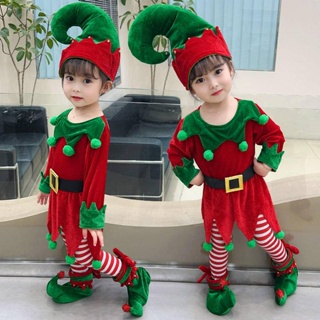 【聖誕專區】聖誕節服裝 80-160 女童紅綠色精靈公主洋裝 表演服 嬰兒聖誕服 主題影樓服裝 大中小童聖誕服裝