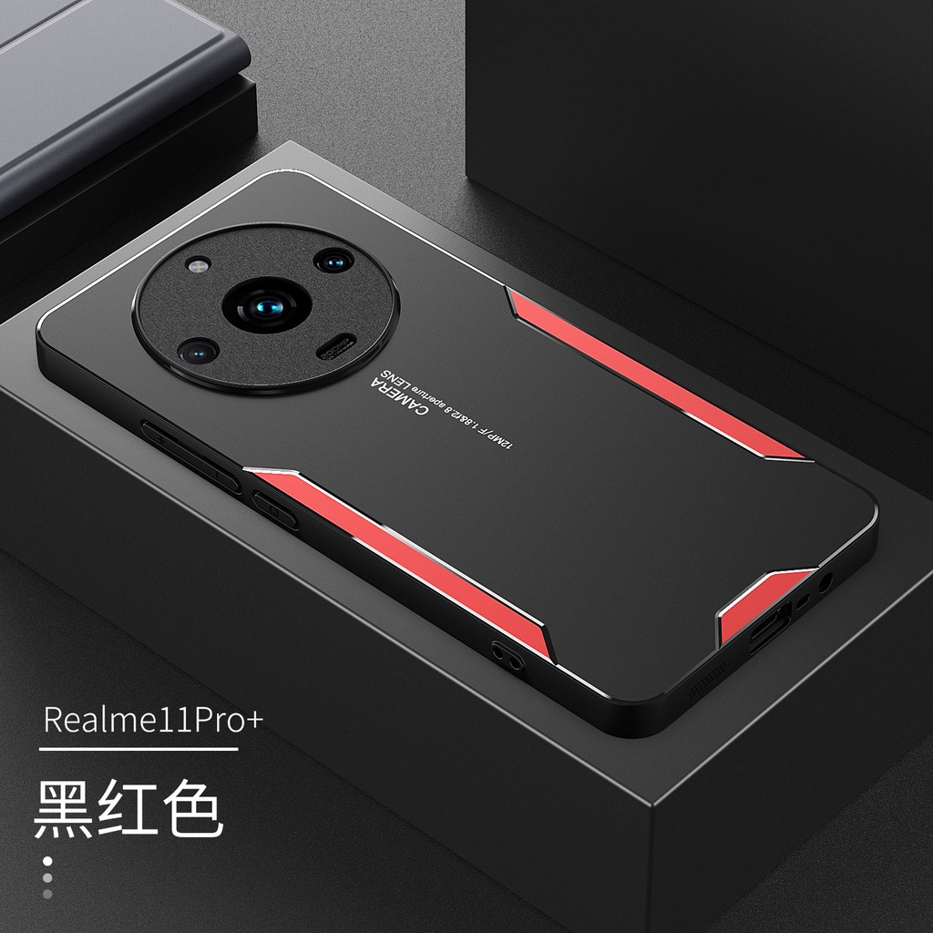 適用於 Realme 11 5G 11x Realme11 Pro +  5G 手機殼高品質鋁合金金屬防震後蓋外殼