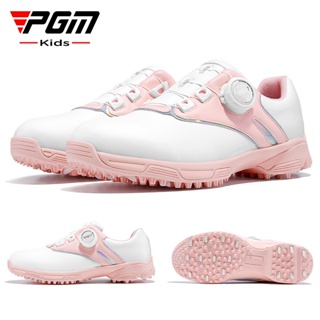 PGM 兒童高爾夫球鞋青少年女童鞋子防水防側滑運動鞋旋鈕鞋帶 XZ306