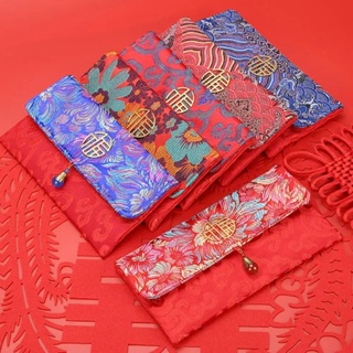 中式招財袋布花紅包口袋新年包中國春節禮物紅包