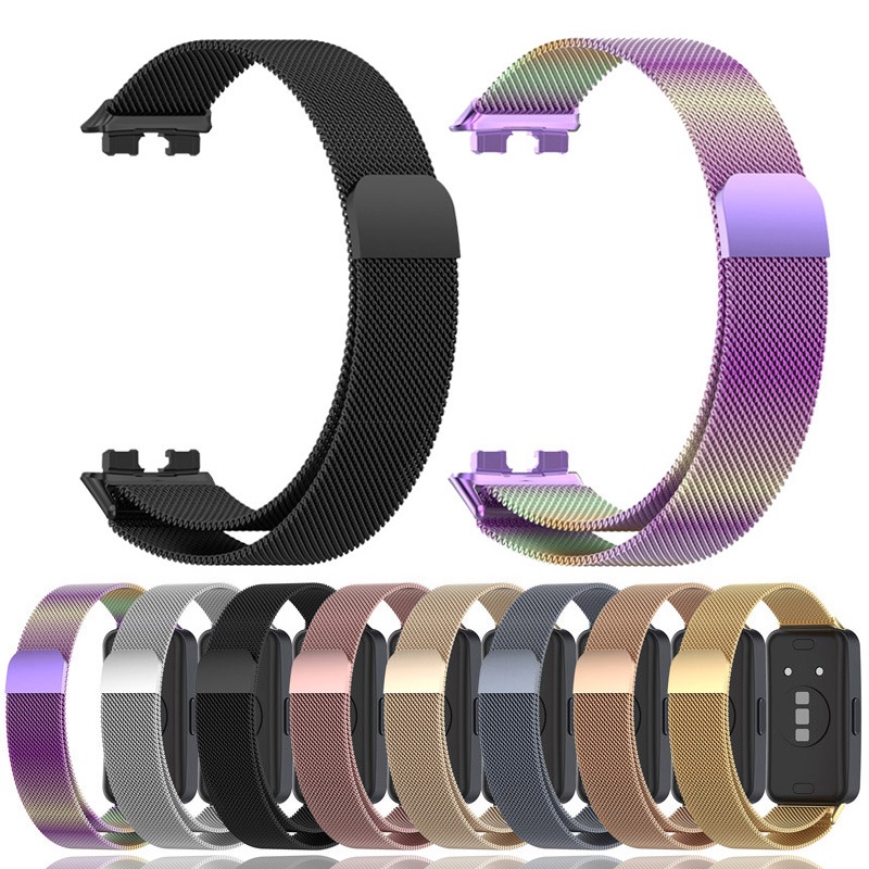 適用於華為手環 9 NFC 錶帶的華為手環 9/8 米蘭磁性智能腕帶不銹鋼替換手鍊