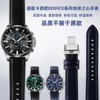適配casio卡西歐表EFR-303L/303D EFV-540 EFS-S510真皮手錶帶22mm