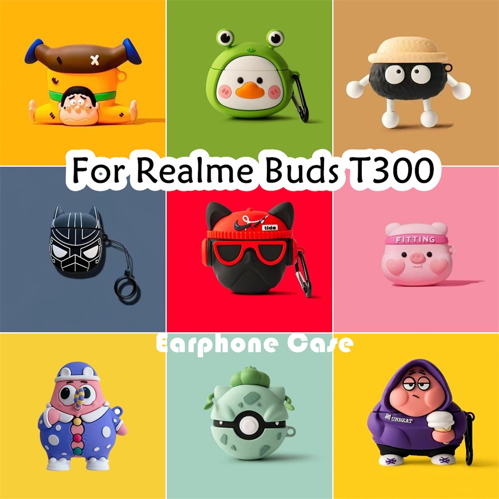 【imamura】適用於 Realme Buds T300 保護套搞笑卡通造型軟矽膠耳機套保護套 NO.1