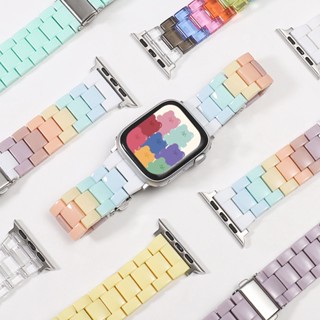 糖果色錶帶樹脂錶帶correa手鍊兼容apple Watch ultra 2 49mm 41mm 45 38mm 42