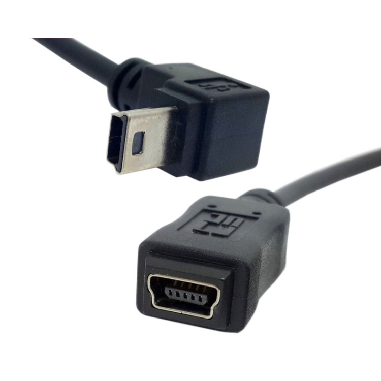 CYSM USB 2.0 Mini 5pin 90度公下彎對迷你母延長線 公對母電腦線