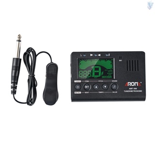I-aroma AMT-560 電動調音器和節拍器內置麥克風帶拾音器電纜 6.3 毫米適用於吉他半音階小提琴 Ukule