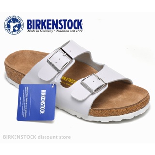 BIRKENSTOCK 勃肯亞利桑那男/經典女白皮質拖鞋