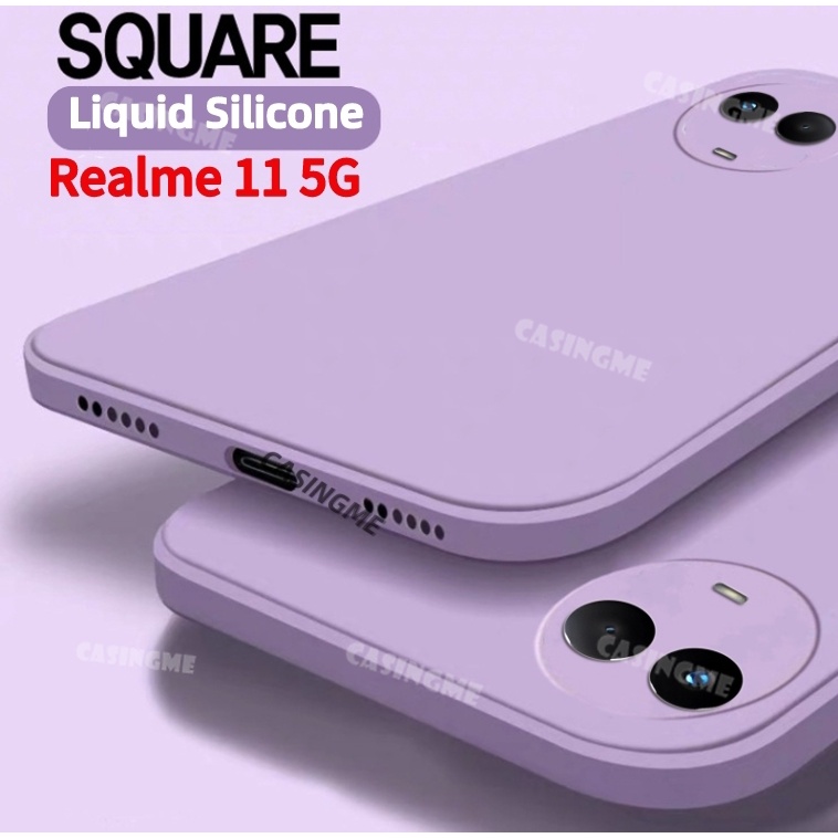 Realme 11 5G 11x 2023 方形液體矽膠外殼適用於 Realme 11 Realme11 11Realm