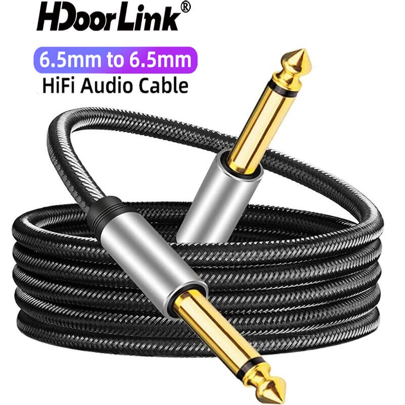 Hdoorlink 6.5 毫米插孔至 6.5 毫米插孔音頻 AUX 電纜公對公樂器電纜,用於立體聲耳機鋼琴混音放大器揚