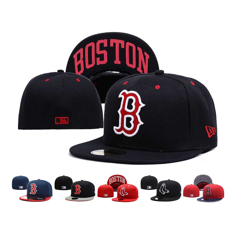 MLB 尺寸帽 全封 不可調整 拼接 波士頓紅襪 Boston Red Sox 男女通用 棒球帽 板帽 嘻哈帽 時尚潮帽