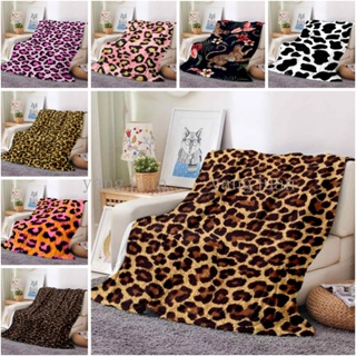 豹紋毯子柔軟法蘭絨薄毯子床沙發套床罩家居裝飾野餐毯子床 a56