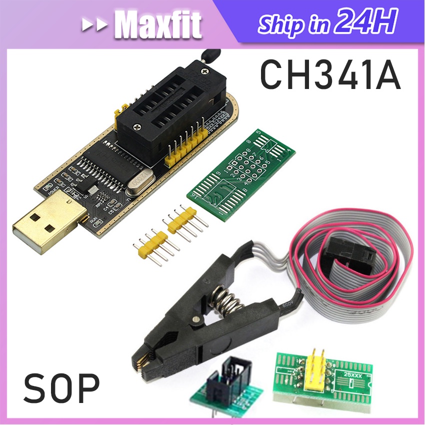 Ch341a USB 編程器完整包 Flash IC Eeprom 電視 Led 生物工具 CH341A CH341 C