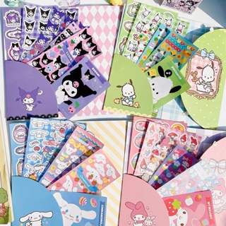 三麗鷗 Kuromi Hello Kitty 貼紙書 Melody Goo 卡片卡通卡哇伊貼紙手帳裝飾女孩