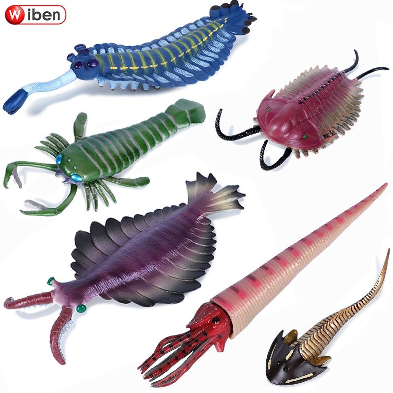 仿真遠古海洋生物板足鱟三葉蟲玩具奇蝦模型頭甲魚海蠍兒童男禮物