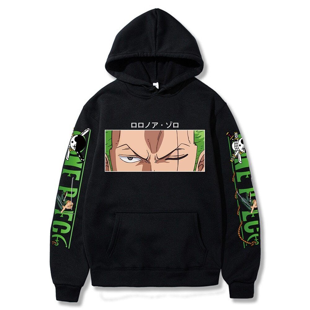 One PIECE Roronoa Zoro 日本動漫印花連帽衛衣中性套頭衫