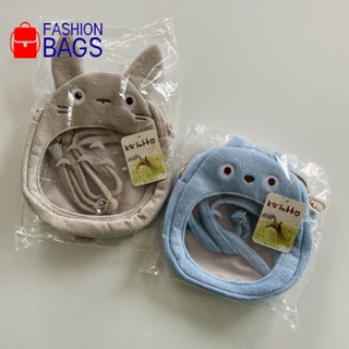 【Fashion bags】可愛卡通龍貓刺繡斜背包 透明PVC手機包