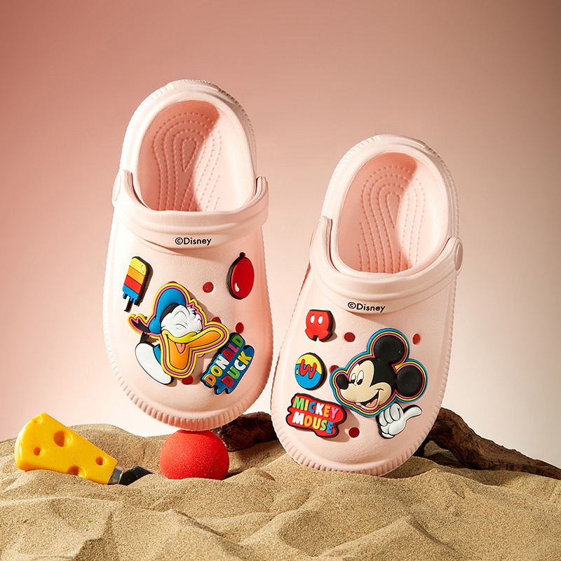 Cheerful Mario幸福瑪麗 迪士尼兒童拖鞋女孩 卡通可愛米老鼠布希鞋 超輕室內外防滑涼鞋