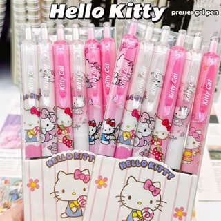 6 支卡通三麗鷗 0.5 毫米中性筆可愛 Hello Kitty Kuromi Mymelody 速乾墨水筆高品質 ST