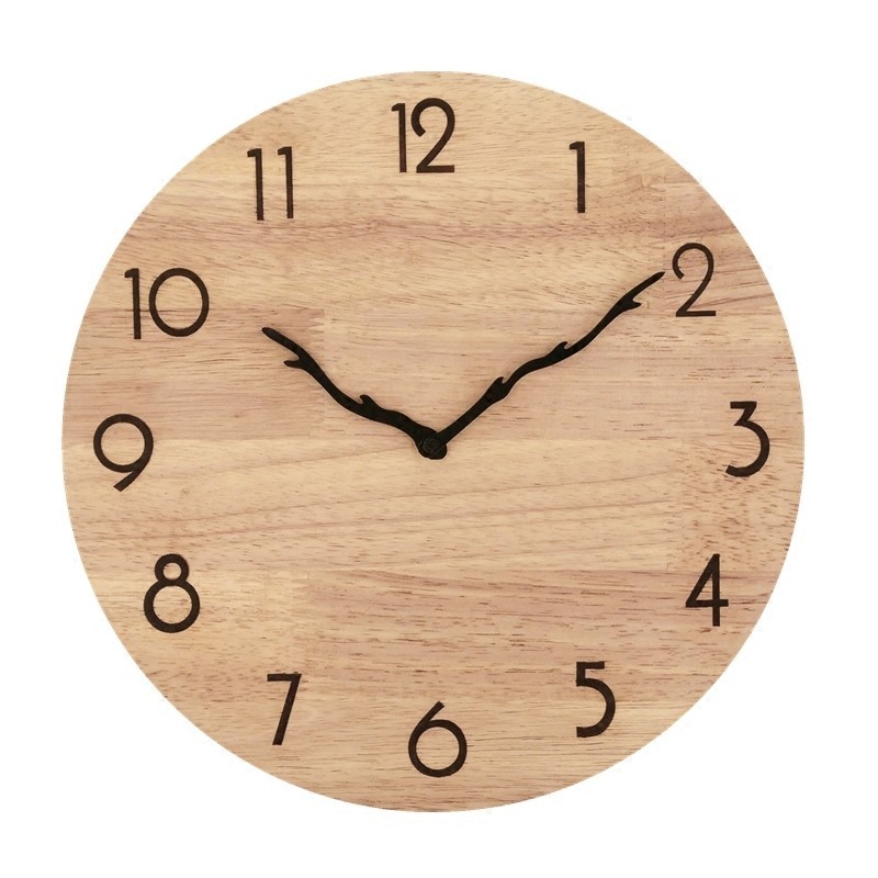 客製化【掛鐘】DIY訂製刻字實木掛鐘 客廳個性創意現代 簡約 時尚鐘錶 臥室靜音時鐘