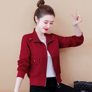 [Jaylee]秋冬新款 外套女 韓版女裝 寬鬆上衣 小個子短款休閒夾克外套 長袖上衣 棒球服 開衫外套 長袖外套女