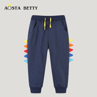 “AOSTA BETTY” 歐美風格兒童個性純棉長褲春秋季男童時尚運動休閒褲子