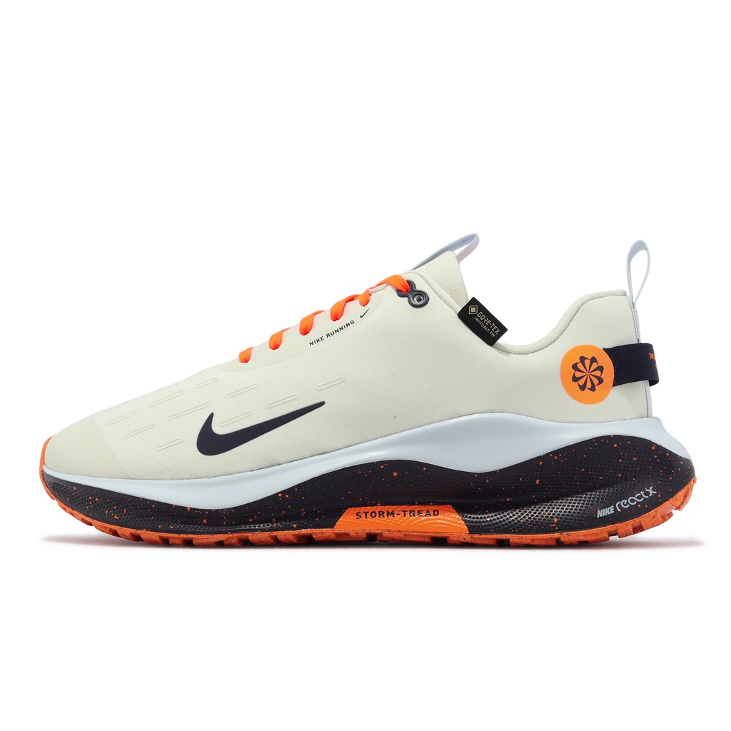 Nike 慢跑鞋 ReactX Infinity Run 4 GTX 米白 橘 男鞋 防水 ACS FB2204-002