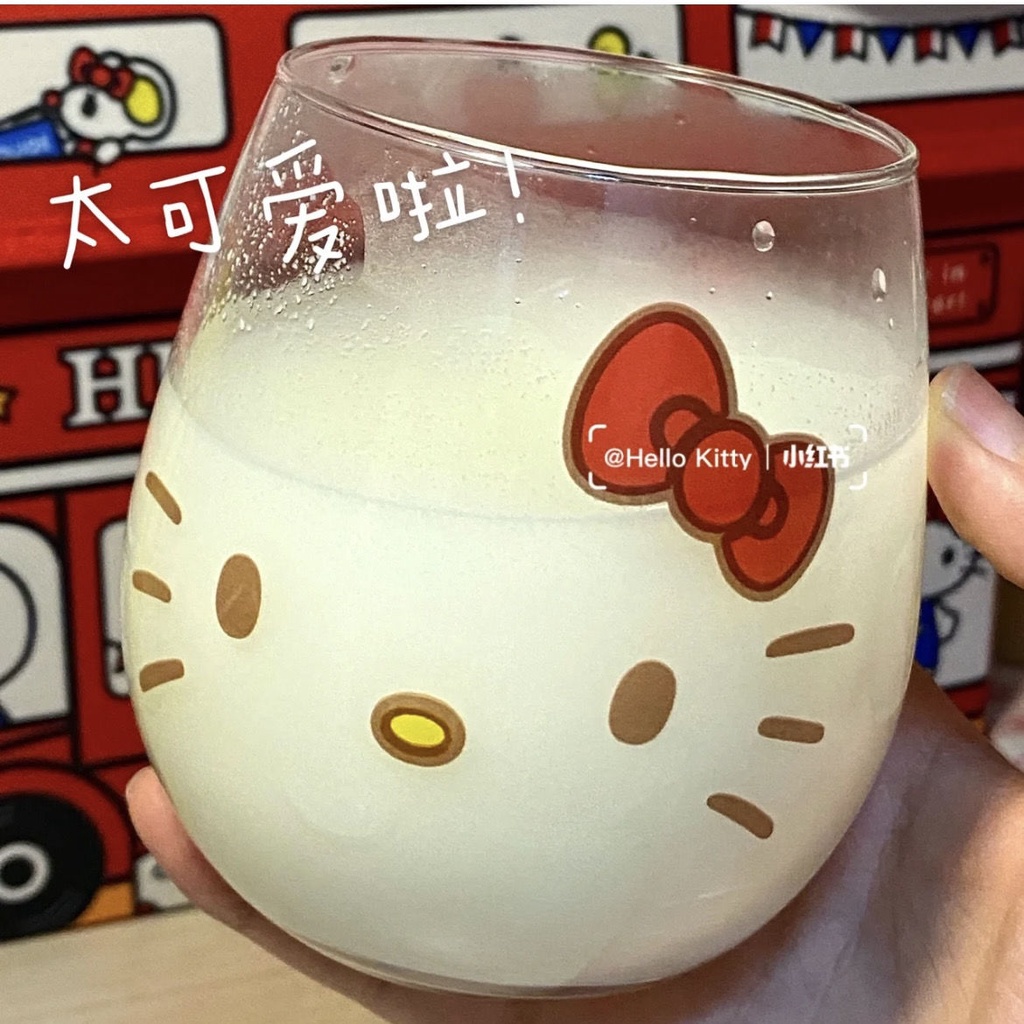 🔥台灣熱賣🔥 kitty 玉桂狗 美樂蒂 玻璃杯少女心 牛奶果汁杯 加厚大容量可愛女
