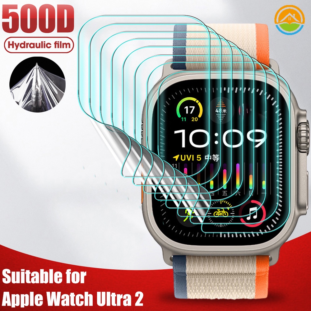 適用於 Apple Watch Series 9/Ultra 2 的高品質耐磨智能手錶屏幕保護膜/防油污水凝膠膜