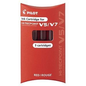 【PILOT】百樂卡式V5鋼珠筆墨水管3入-紅【金石堂】
