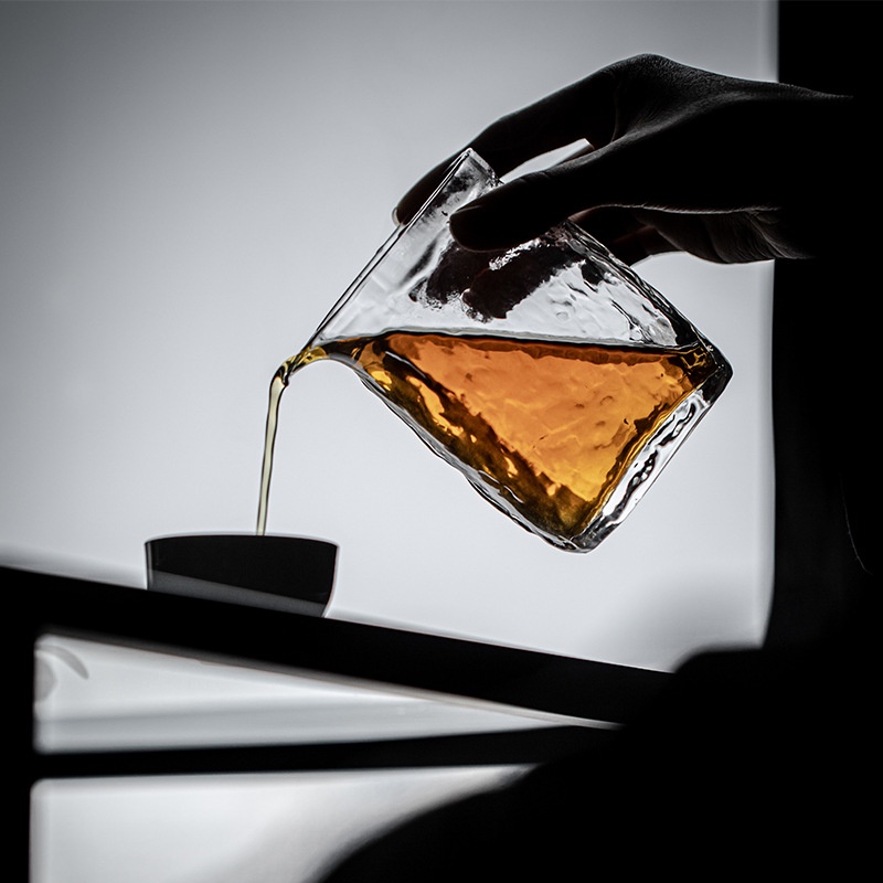 加厚玻璃公道杯日式四方手工均杯茶道配件透明泡茶茶海分茶器