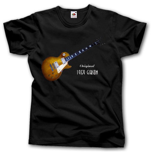 {Ready Stock XS-3XL} Gibson Les Paul 吉他搖滾重金屬音樂 1959 年黑色運動健身加