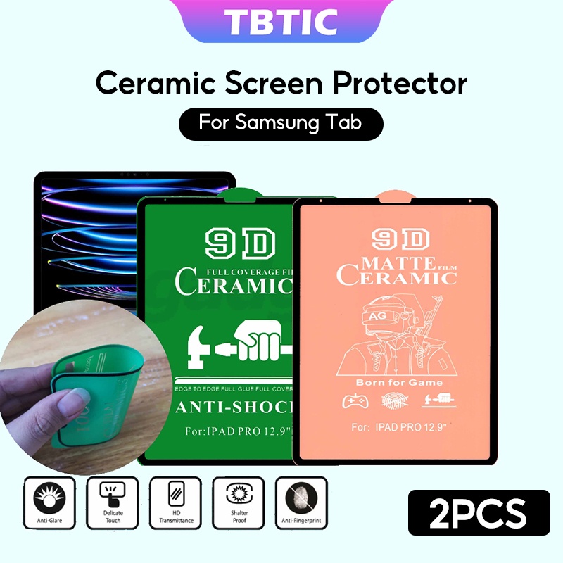 SAMSUNG Tbtic 2Pcs 屏幕保護膜適用於三星 Tab A8 T295 A7 S6 Lite S7 Plus