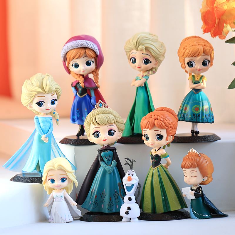 ✈冰雪奇緣愛莎公主安娜艾莎雪寶玩偶玩具手辦兒童生日蛋糕裝飾擺件
