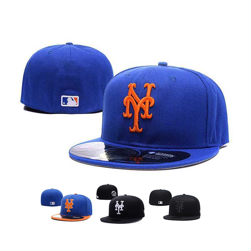 MLB 尺寸帽 紐約大都會 New York Mets 刺繡棒球帽 男女通用 平沿不可調 全封嘻哈帽 運動時尚帽