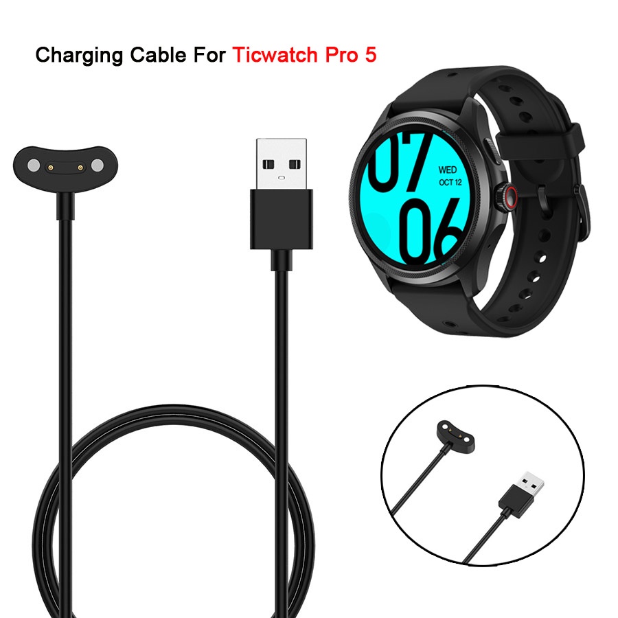 適用於 TicWatch Pro 5 智能手錶充電器適配器的 USB 充電線適用於 TicWatch E3 ProX P