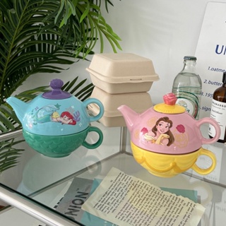 美人魚貝爾公主陶瓷茶具 子母壺 創意卡通下午茶壺 茶具一壺一杯套裝