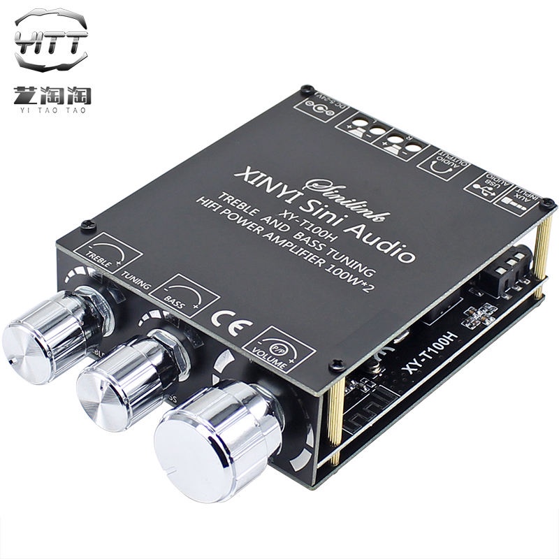 T100H數字TPA3116D2功放板帶前級高低音調整2*100W大功率音頻