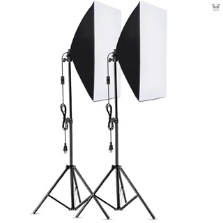 Andoer 攝影柔光箱套裝 含2個50*70cm柔光箱 + 2個2米燈架 美規 100-240V（不含燈泡）
