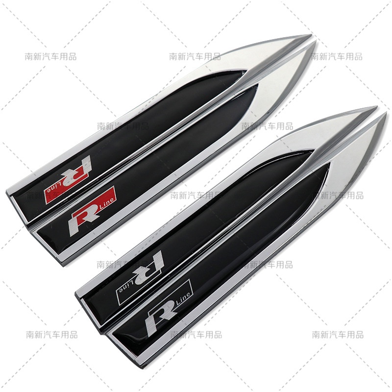 Volkswagen 福斯 Golf 高爾夫 Rline刀鋒葉子板車標 改裝車貼 側標 風刃標 配件 裝飾 個性