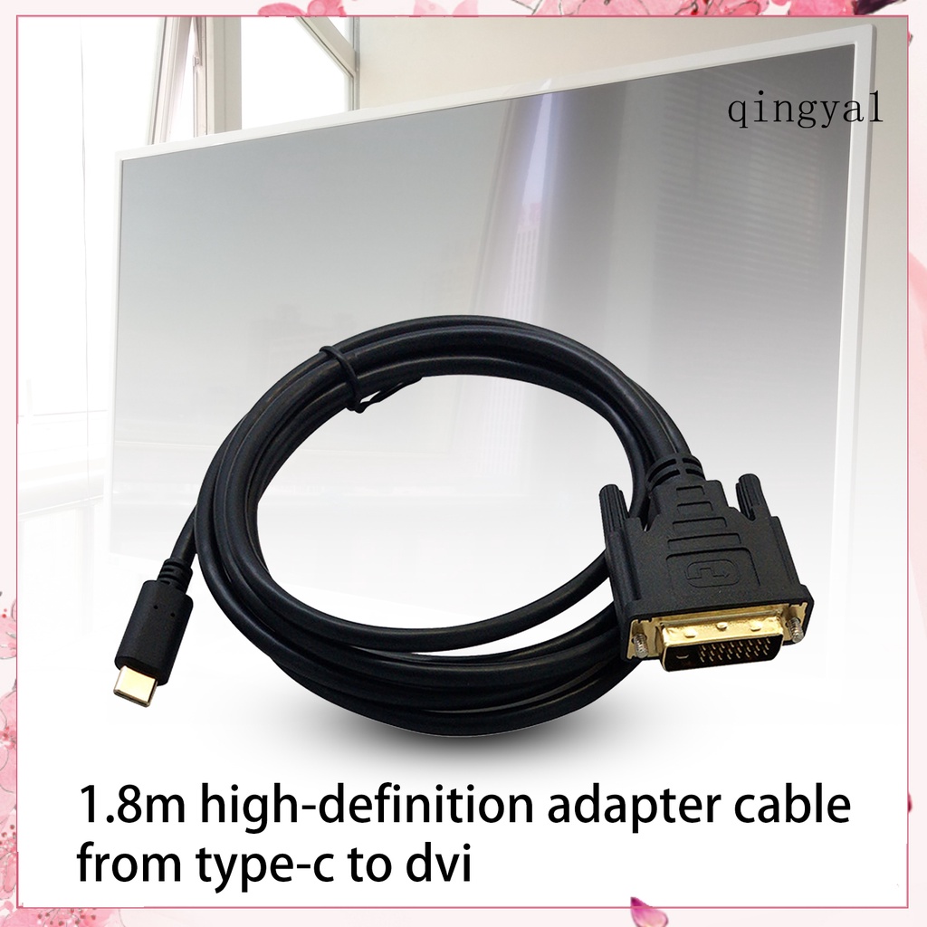 (新)1.8m 便攜式 4K 高清 Type-C 轉 DVI 適配器電纜轉換器線用於計算機